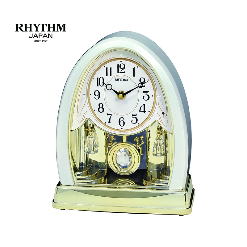 Đồng hồ để bàn Nhật Rhythm 4RJ641WU03- KT: 20.0 x 24.5 x 10.0cm, 900g. Dùng Pin.