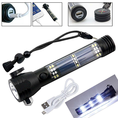 Đèn pin cứu hộ đa chức năng T09, rất cần thiết khi di chuyển trên xe ô tô để cứu hộ cắt dây an toàn và đập vỡ kính khi cần thiết - Hàng chính hãng