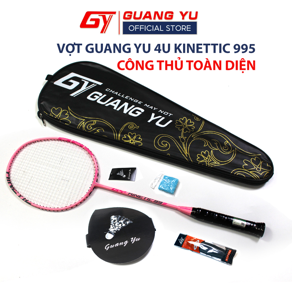 Vợt Cầu Lông Chính Hãng GUANGYU 4U Công Nghệ KINETIC 995 Full Carbon Siêu Nhẹ 84G, Công Thủ Toàn Diện Lưới Căng Sẵn 10KG - KN03