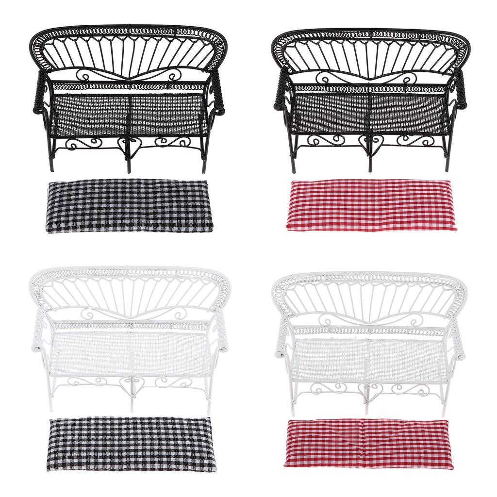 1/12 Dollhouse Furniture Miniature Chair Sofa Decoration Black