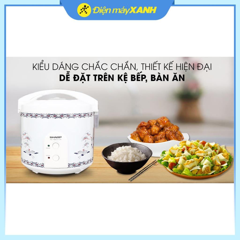 Nồi cơm nắp gài Sharp 1.8 lít KS-183TJV-CR - Hàng Chính Hãng