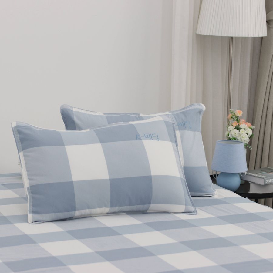 Vỏ gối nằm chần bông công nghệ nhuộm sợi Yarn Dyed K-Bedding KPCD, kích thước 45*65cm