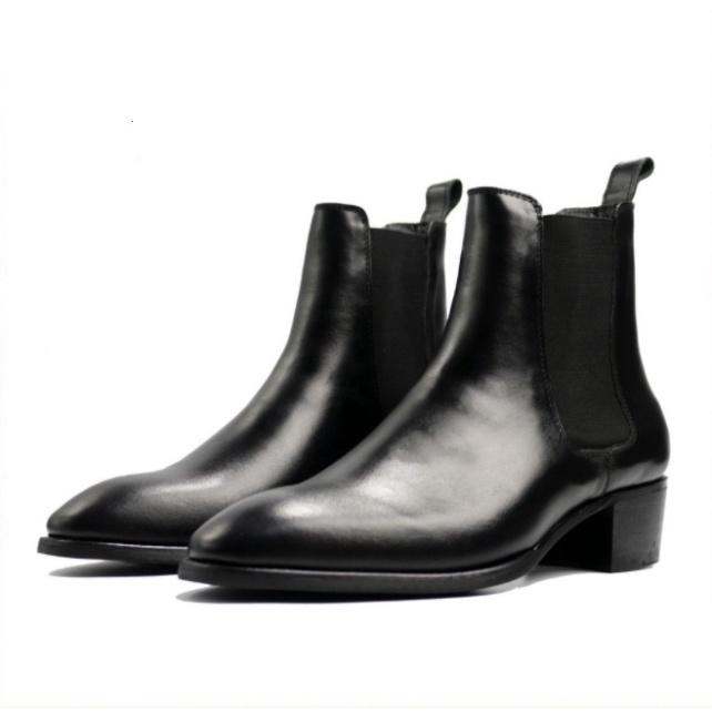 Giày Boot Nam DECEMBER Chelsea Boot Đế Cao 5cm - Black