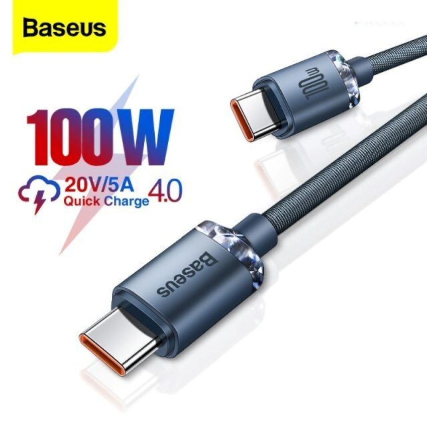 Cáp sạc Baseus Crystal Shine Series Data PD Fast Charging 100w Nhanh truyền dữ liệu C to C - Hàng chính hãng