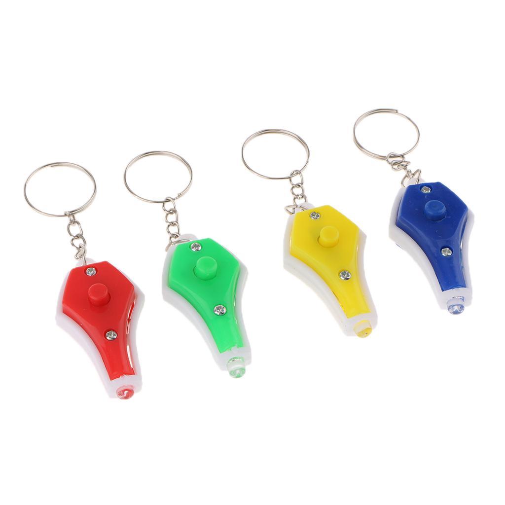 LED Light Key Chain Vase Shape Key Ring Holder 10 Pack Random Colors
