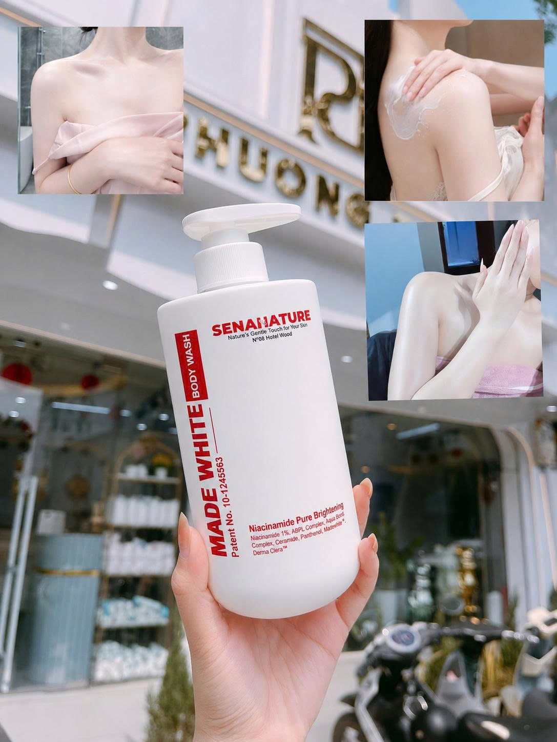 (Set quà tặng) Sữa tắm trắng da senanature made white body wash 500ml - hạn 2028 Hàn Quốc sữa tắm trắng da senanature