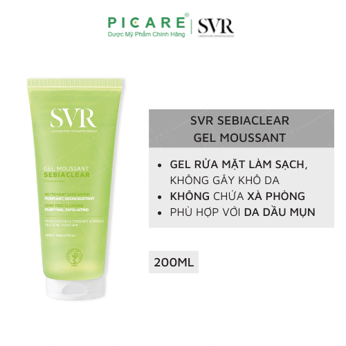 Sữa Rửa Mặt Tẩy Tế Bào Chết SVR Sebiaclear Gel Moussant Tuýp 200ml - SGM