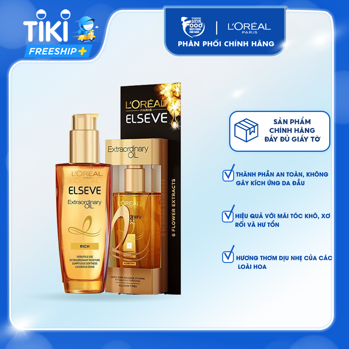 Dầu Dưỡng Tóc Từ Tinh Dầu Hoa L'Oreal Elseve Extraordinary Oil