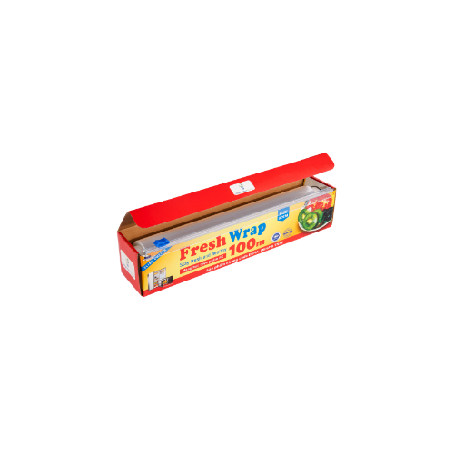 Màng bọc thực phẩm Fresh Wrap 30cm x 100m - Lõi nhỏ nhựa PE không chứa chất phụ gia dùng được cho lò vi sóng