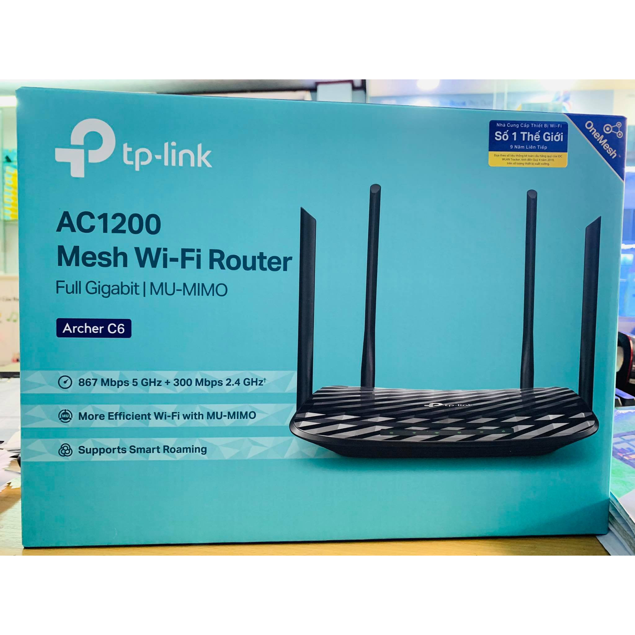 Router Wifi Băng Tần Kép TP-Link Archer C6 Gigabit AC1200 MU-MIMO - Hàng Chính Hãng