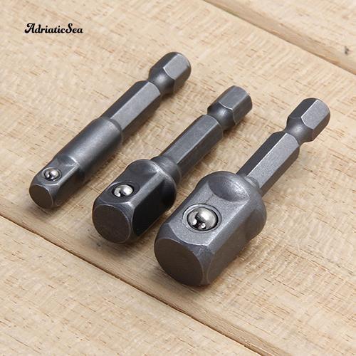 Bộ 3 thanh Lục Giác nối dài Gắn Đầu Máy Khoan Bắt Vít 1/4&quot; 3/8&quot; 1/2&quot;