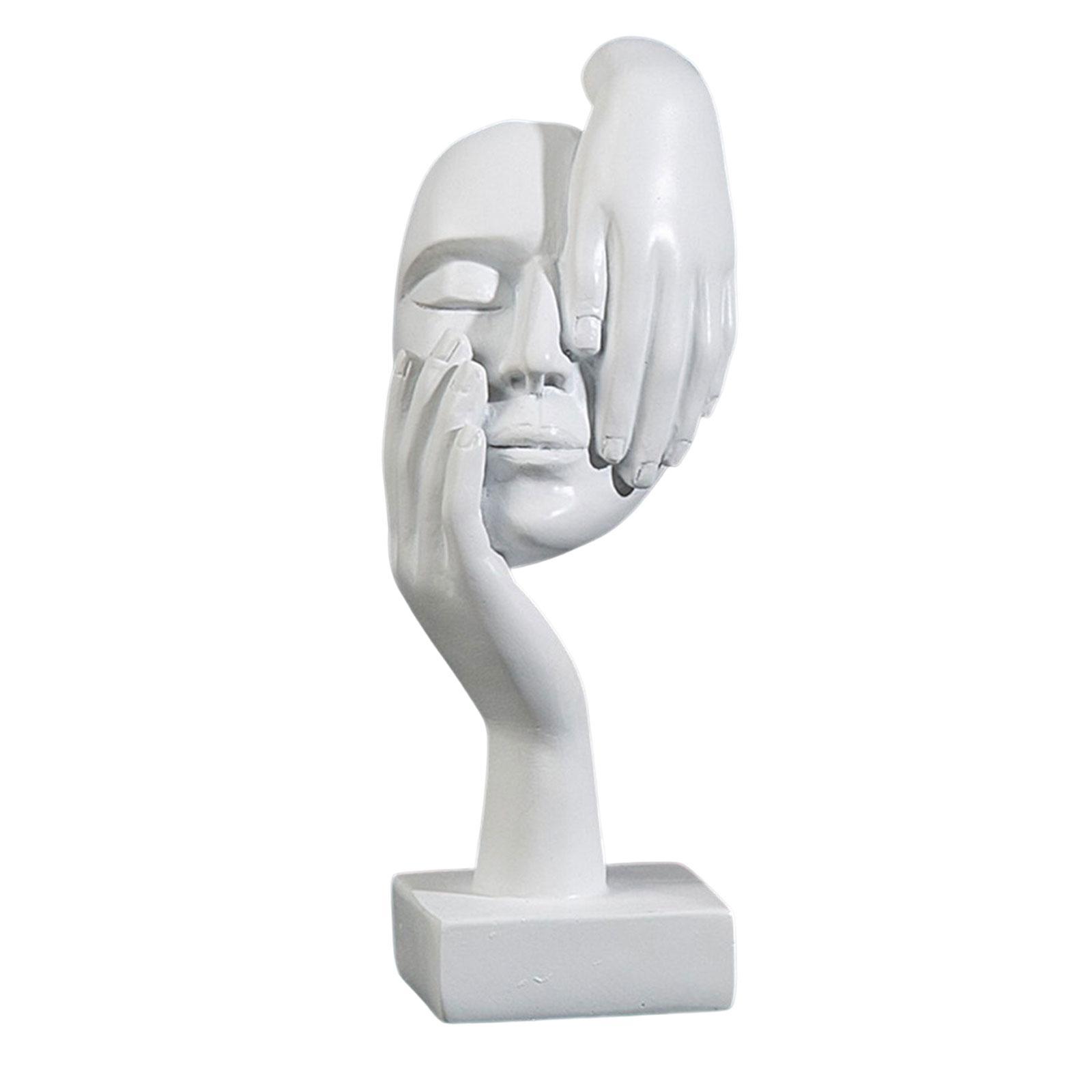 Creative Thinker Statue, Figurines Resin Ornament, Decoration Abstract Face Sculpture for Desktop Office Home Bookshelf Wedding Gift
