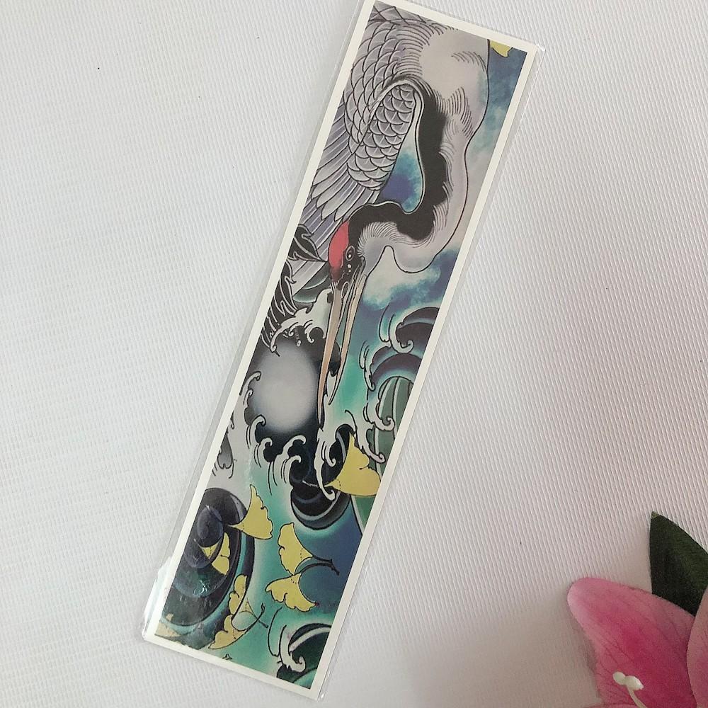 Hình xăm dán vòng tay cao cấp hạc trắng 6x23cm- tặng mini xinh
