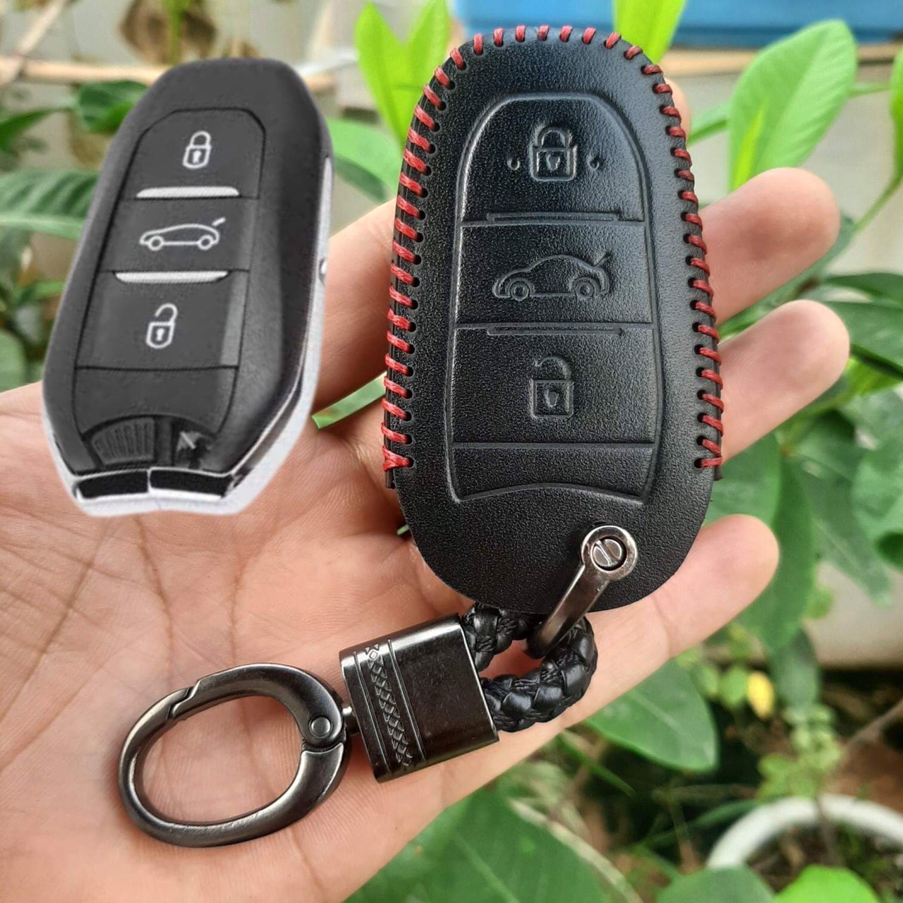 Bao Da Chìa Khoá Peugeot 2008,3008,5008. Da Bò Nhập Khẩu ITALIA. Bảo hành 24 tháng
