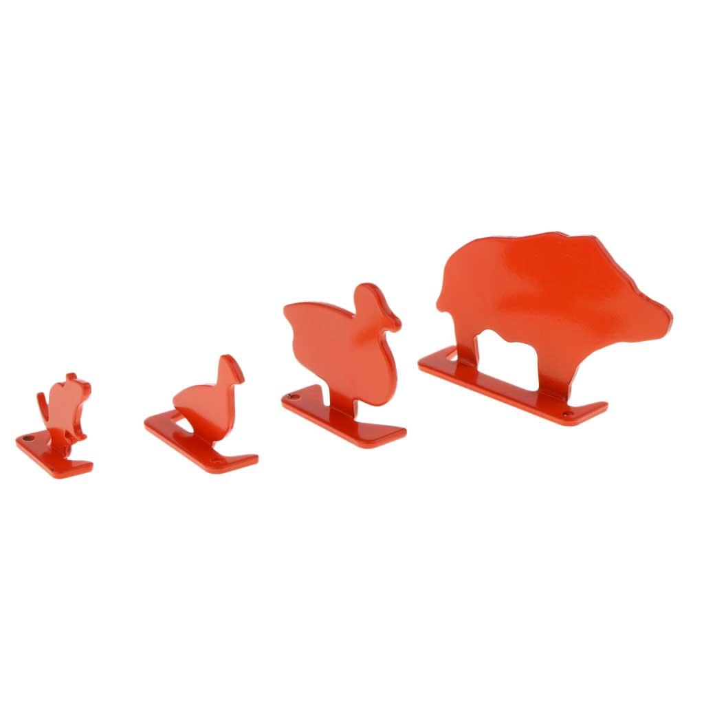 4pcs Metal Animal Silhouette  Set  Plinking Practice Target