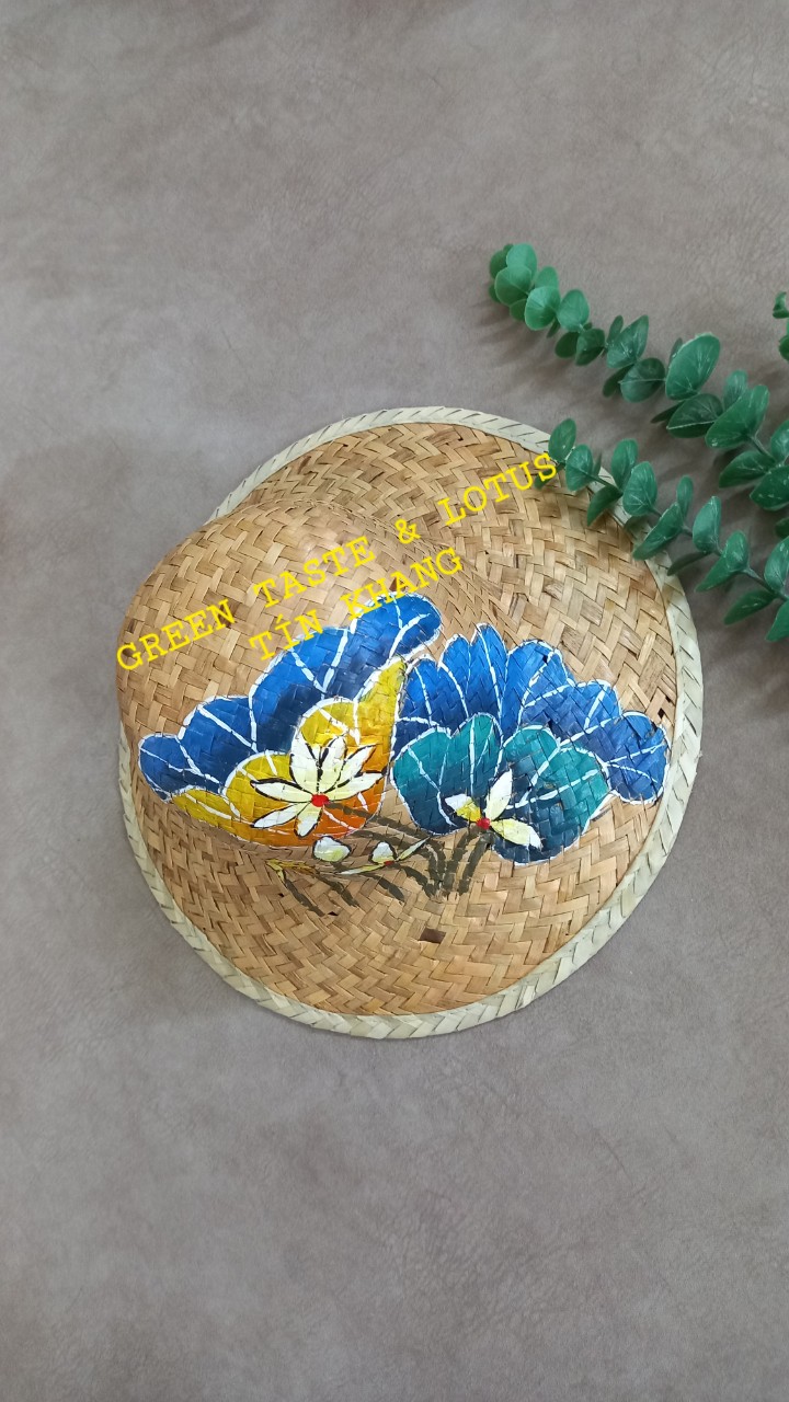 Nón Cói Đi Biển, Nón Cỏ Bàng Vẽ Mỹ Nghệ Đẹp Lạ, Sang Trọng-Nón Rộng Vành NCBRVMNLTK04