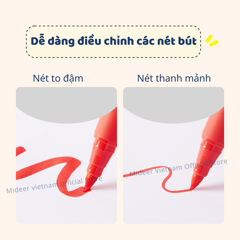 Bút đánh dấu màu dạ nước Mideer Acrylic Markers, Bút nhớ highlight cho bé