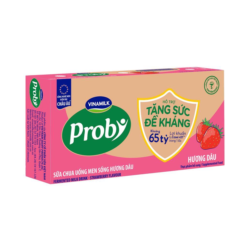 Sữa chua uống men sống hương dâu Probi - Thùng 50 chai 65ml