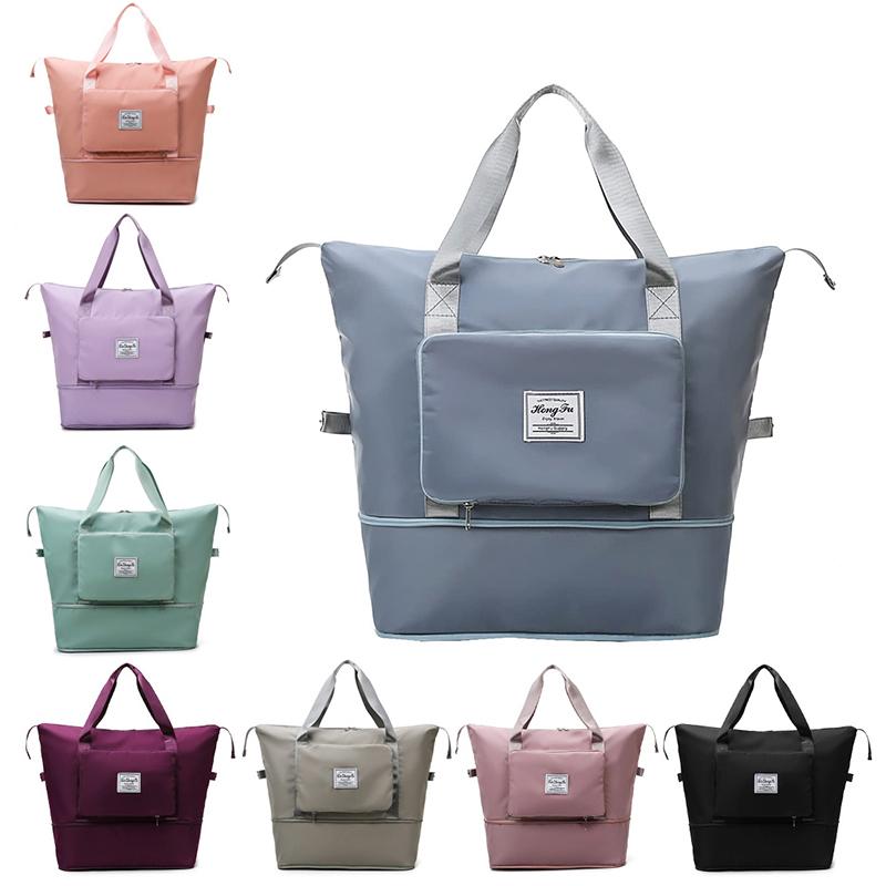 Dung Tích Lớn Có Thể Gấp Gọn Du Lịch Gấp Gọn Du Lịch Siêu Nhẹ Chống Nước Hành Lý Duffel Túi Tote Tập Yoga Thể Thao Đeo Chéo Nữ