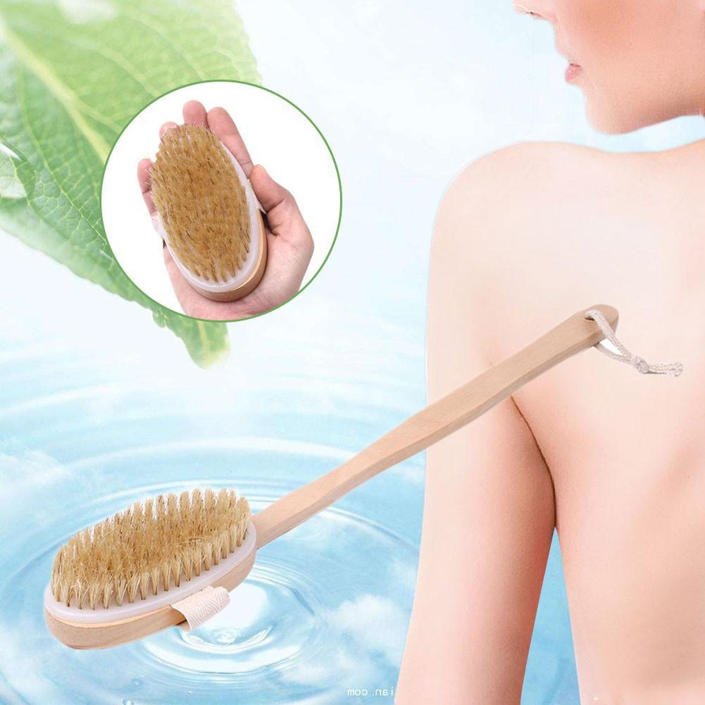 Cây cọ lưng Tre Chải Khô và Ướt (Tẩy tế bào chết - Gậy tắm chà lưng - Có thể tháo rời - Bàn Chải Khô Cán dài BILA1010