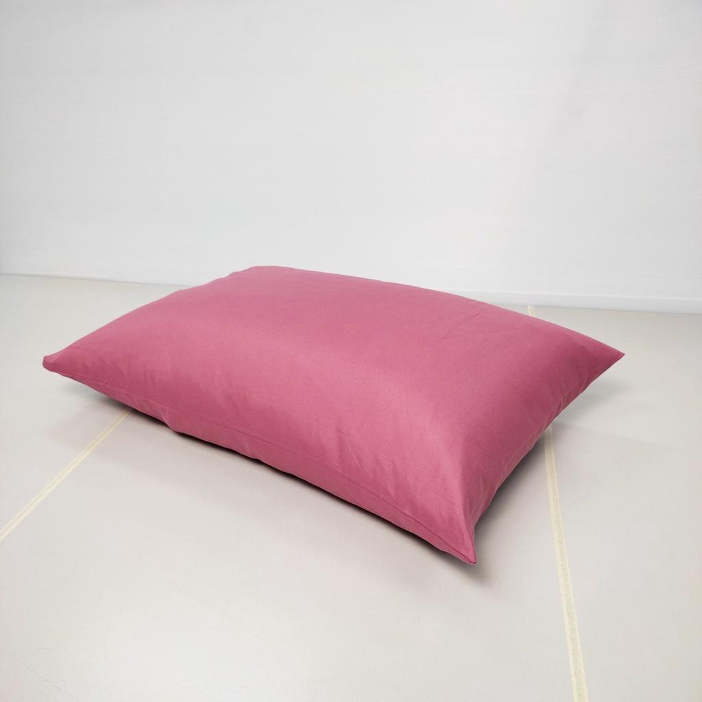 vỏ gối ngủ cotton tici 50x70cm giá rẻ vải tốt màu hồng mận