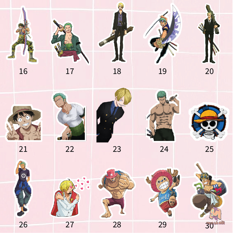Miếng dán Stickers truyện One Piece