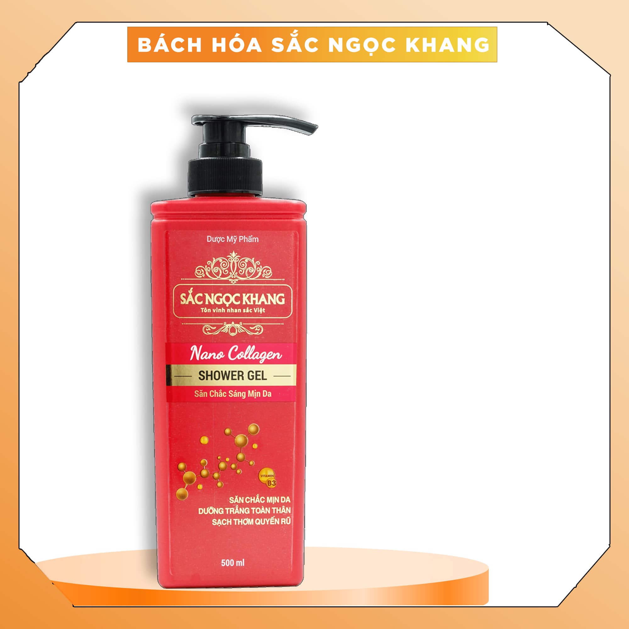 [NEW] Sữa tắm Nano Collagen Sắc Ngọc Khang giúp da sáng mịn, săn chắc da (Chai 500ml)