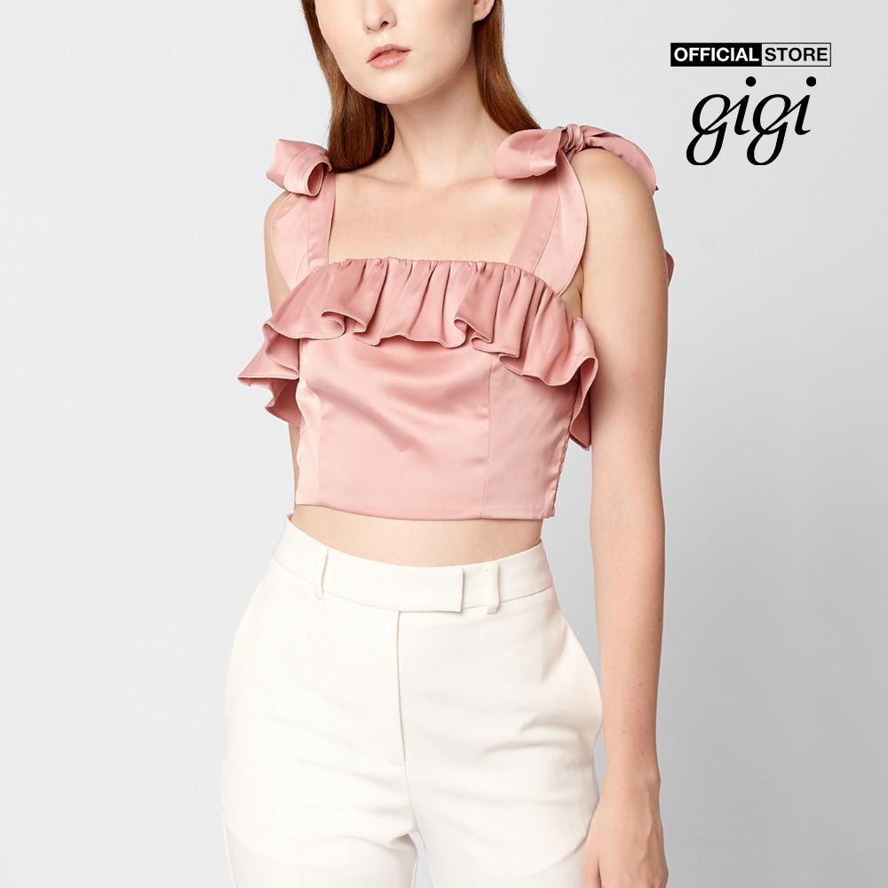GIGI - Áo croptop nữ hai dây Ruffle Tie Camisole G1201T211219