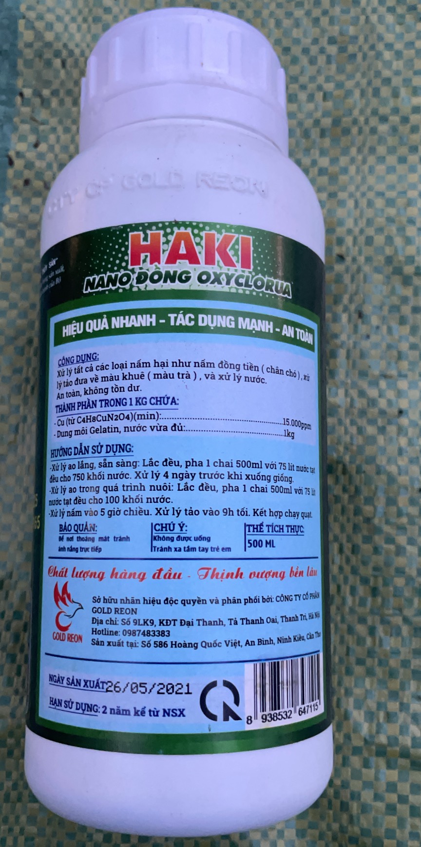 Nano Đồng Oxyclorua Diệt nấm Rêu Tảo lọ 500ml