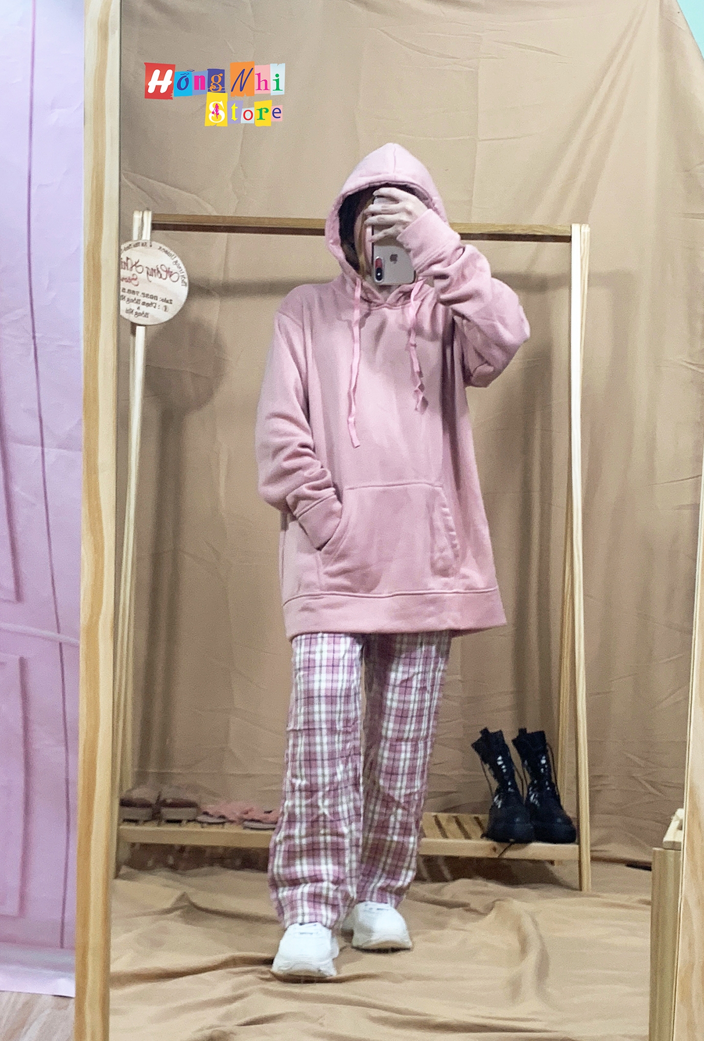 Áo Khoác Hoodie Trơn Ulzzang Unisex Hồng Ruốc Chất Nỉ Bông Cao Cấp Dáng Rộng Nam Nữ - MM