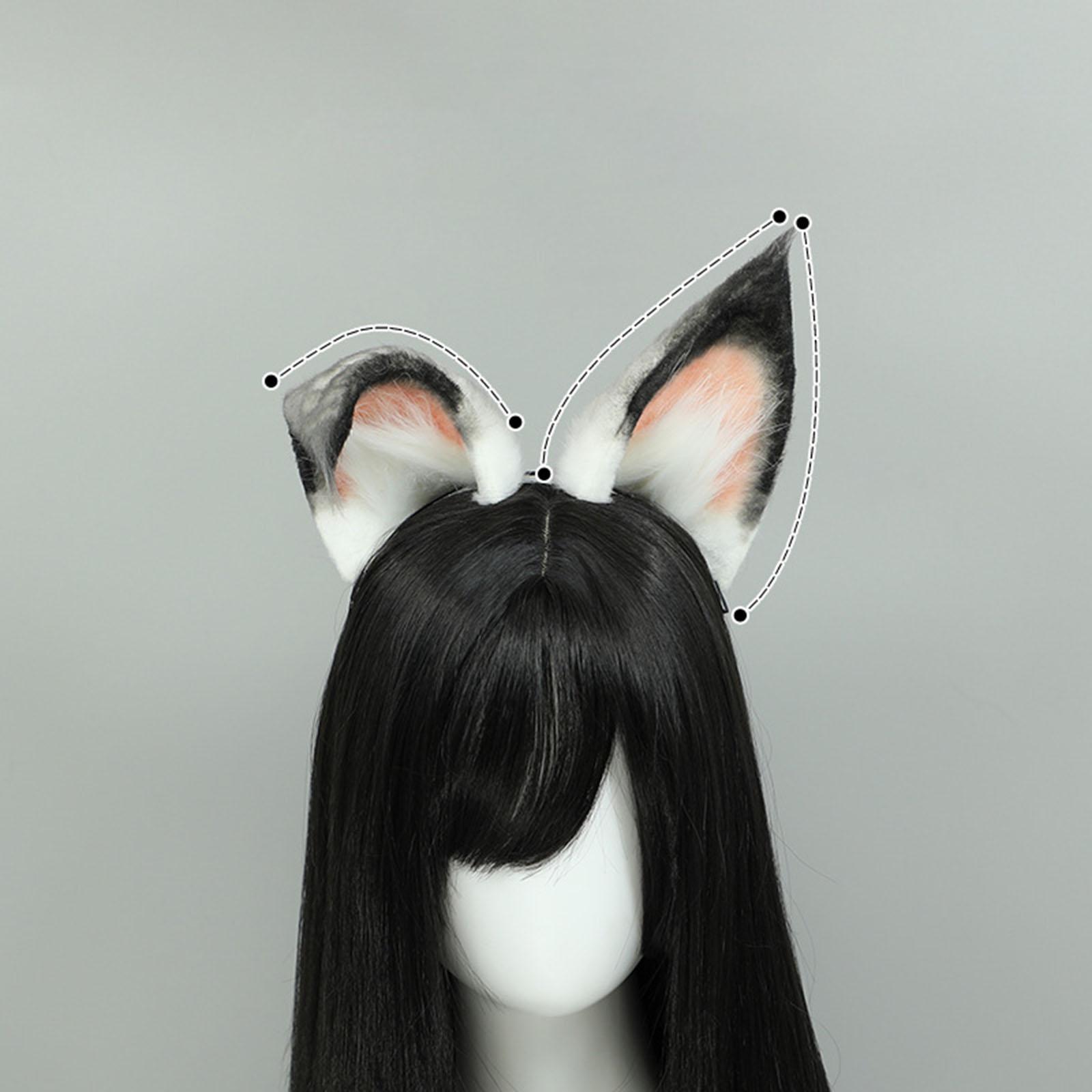 2x Plush Fox Ears and Tail Set Kids Adult Headband Cosplay Fancy Dress