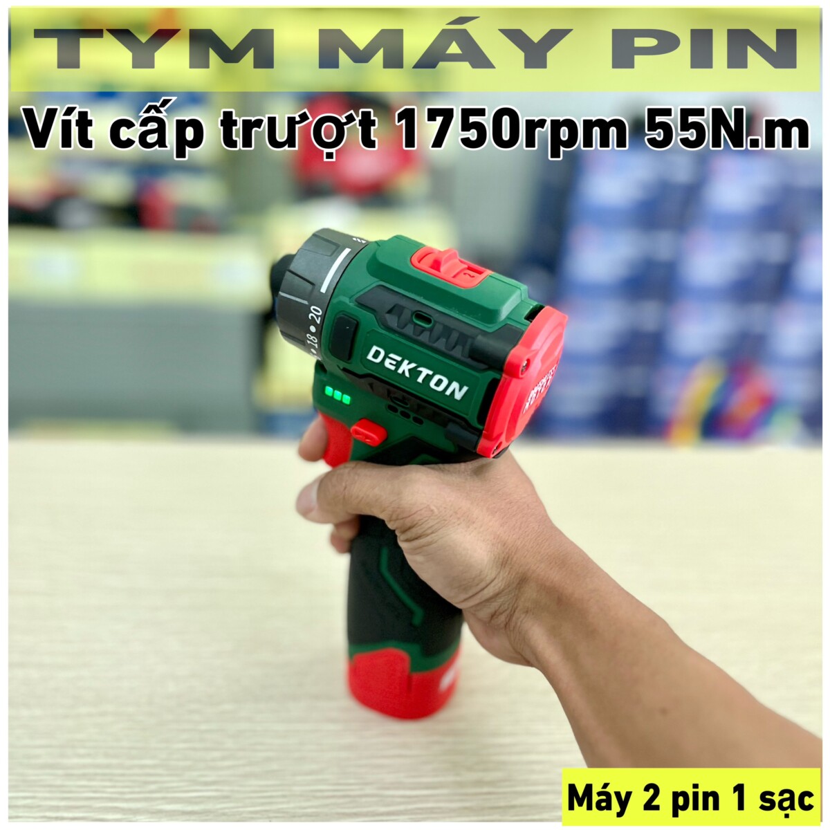 Bộ máy bắn vít cấp trượt pin 16.8V Dekton D16-VT1055Pro - TYM MÁY PIN