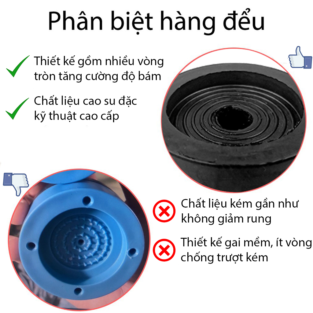 Chân đỡ đa năng máy giặt tủ lạnh PROKI chống rung, chống xê dịch, giảm tiếng ồn, cách điện, chống trầy xước nền nhà