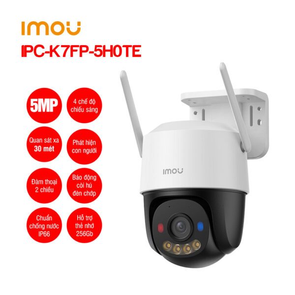 Camera Dùng Sim 4G IMOU PT Full Color IMOU Cruiser SC IPC-K7FP-5H0TE 5MP đàm thoại 2 chiều - Hàng chính hãng