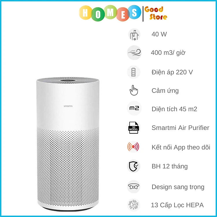 Máy lọc không khí Smartmi Air Purifier - Hàng Nhập Khẩu