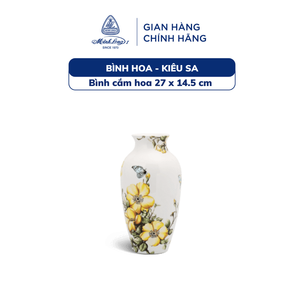 Bình Hoa, Bình Cắm Hoa Sứ Minh Long 27x14.5 cm - Kiêu Sa