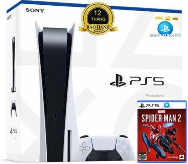 Máy chơi game Sony Ps5 tặng kèm game Spider Man 2 Asia - Hàng nhập khẩu