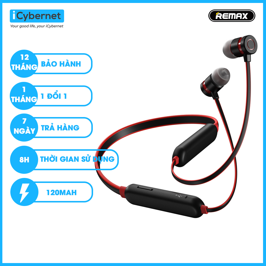 Tai nghe Bluetooth thể thao đeo cổ Remax RX-S100 - Hàng chính hãng