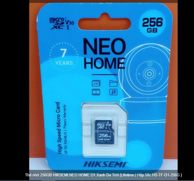 Thẻ nhớ 256GB NEO HOME D1 Xanh Da Trời (Lifetime | Hộp 50c HS-TF-D1-256G ) hàng chính hãng