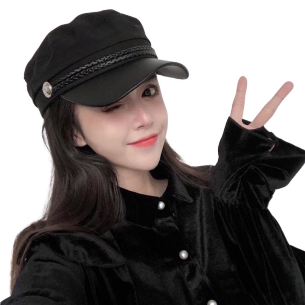 Mũ nồi mỏ da phong cách thủy thủ retro thời trang sang trọng cho nữ siêu xinh