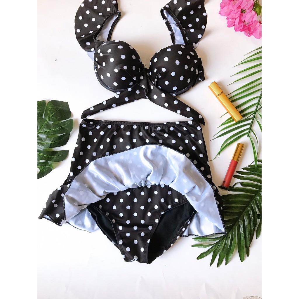 Bikini, Đồ Bơi Đi Biển Hai Mảnh Cánh Tiên Chấm Bi Váy đuôi cá Secxy AG008