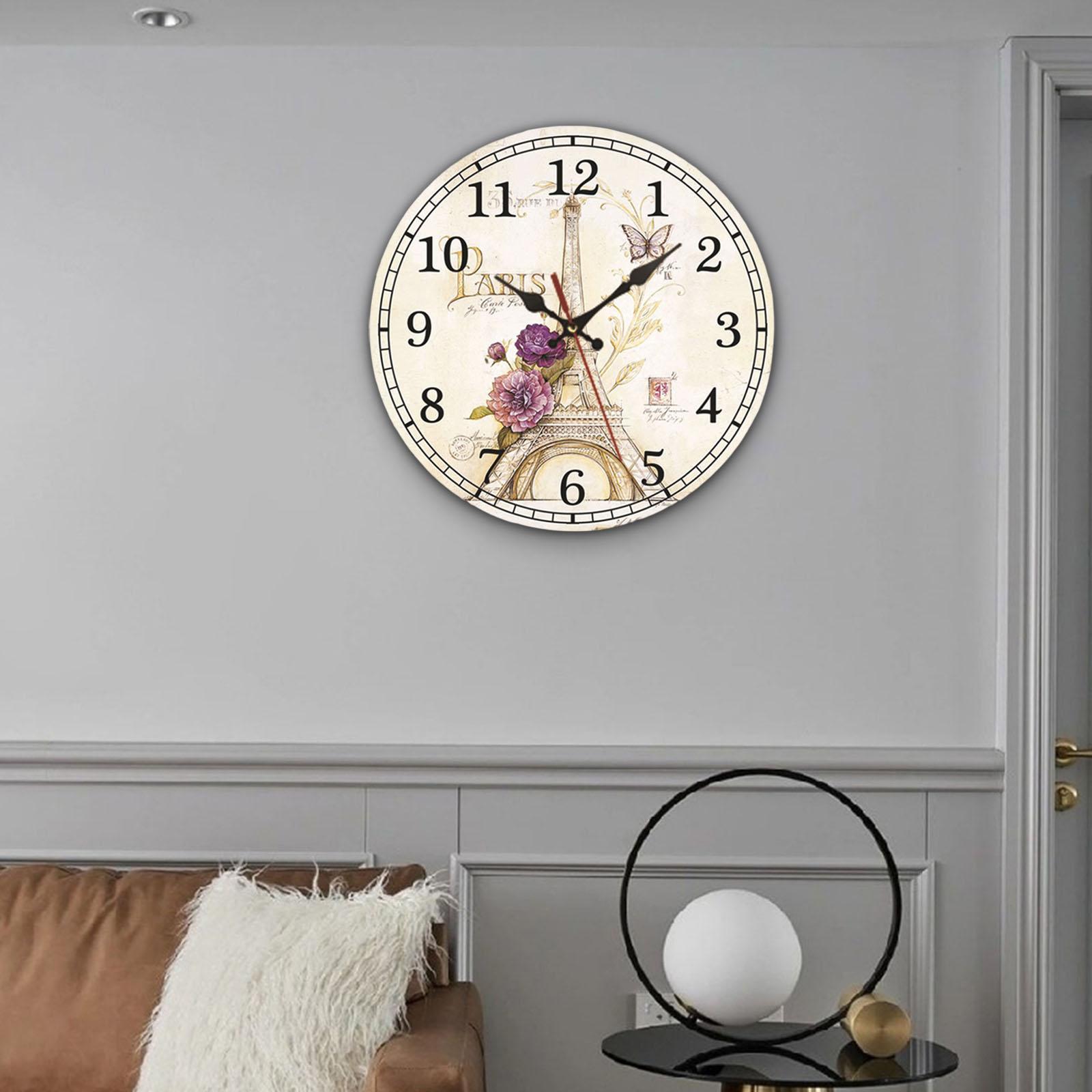 Wood Wall Clock 12inch Decorative Quartz Clocks for Bedroom Living Room Home