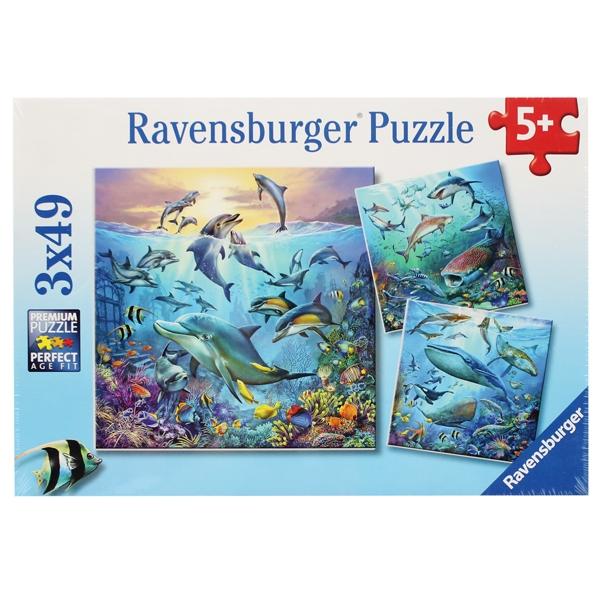 Bộ Xếp Hình Puzzle Oceans - Ravensburger 051496 (3 Bộ 49 Mảnh Ghép)