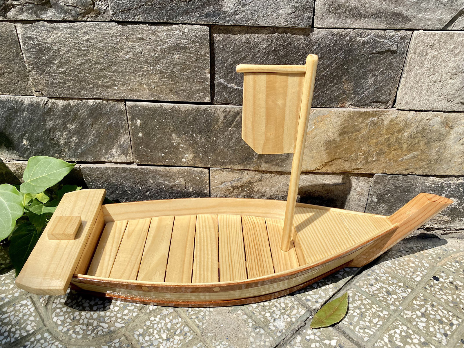 Khay Thuyền Gỗ 53cm Trang Trí Thực Phẩm và Sushi - Sashimi Nhật Bản