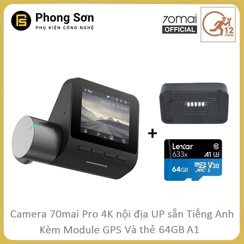 Combo Camera Hành Trình Xiaomi 70mai Dash Camera Pro + Module GPS hiển thị ADS - Bản Nội Địa Chuyển Sang Tiếng Anh