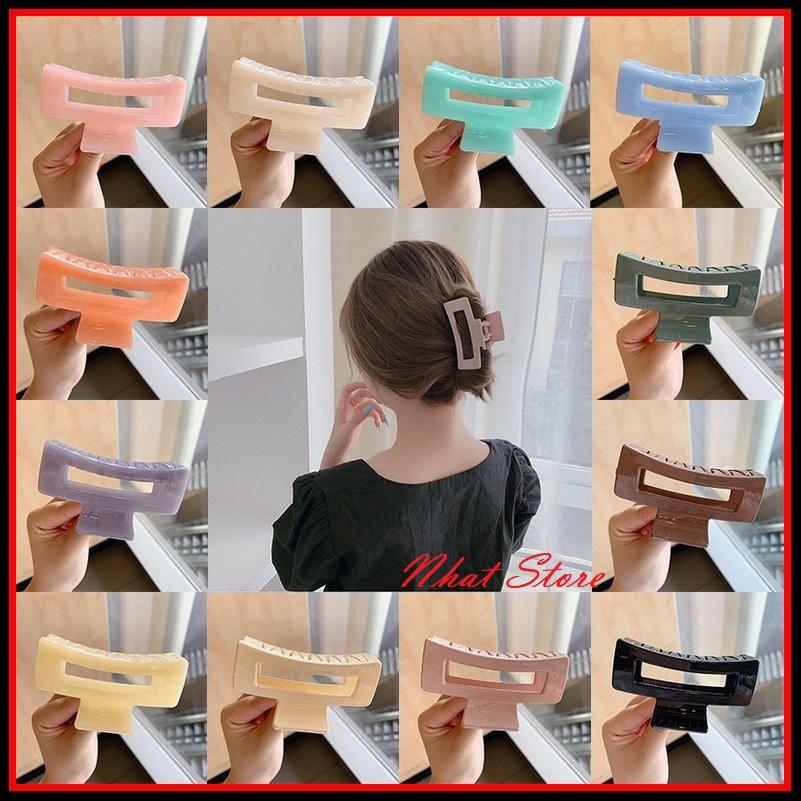 Kẹp tóc nữ kiểu dáng đơn giản nhiều màu sắc chất liệu acrylic, kẹp tóc càng cua Hàn Quốc nhatstore