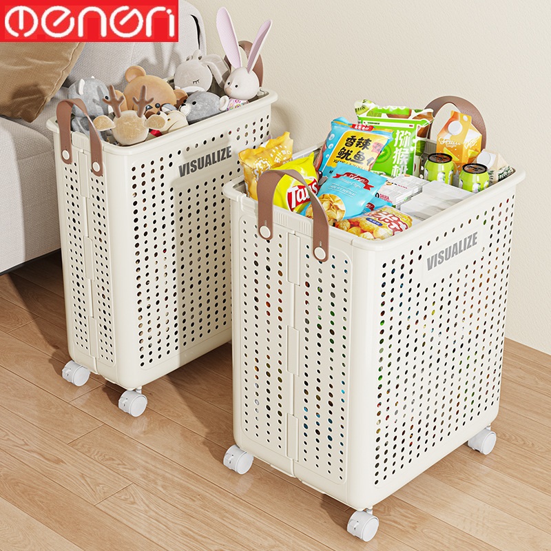 Giỏ Đựng Quần Áo Gấp Gọn Có Bánh Xe Di Chuyển Chất Liệu Nhựa ABS - OENON