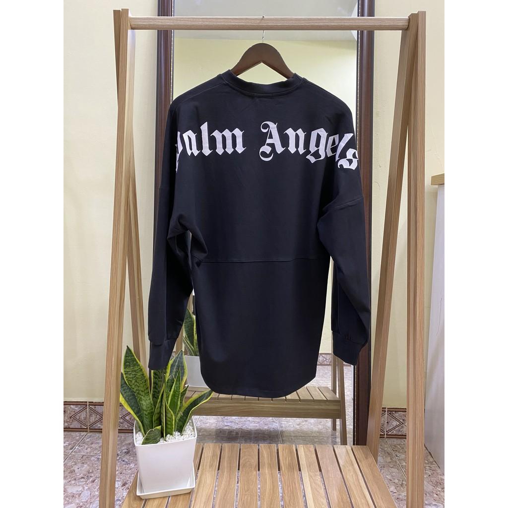 Áo thun Palm Angels Sweater ( lưng áo ), áo phông dài tay form rộng Hottrend2020 ( Nam, Nữ ) ( Màu Đen )