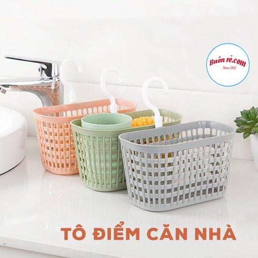 Rổ treo bồn rửa chén, nhà tắm có móc Việt Nhật - Rổ nhựa có móc treo đồ đa năng tiện ích _ Br01441