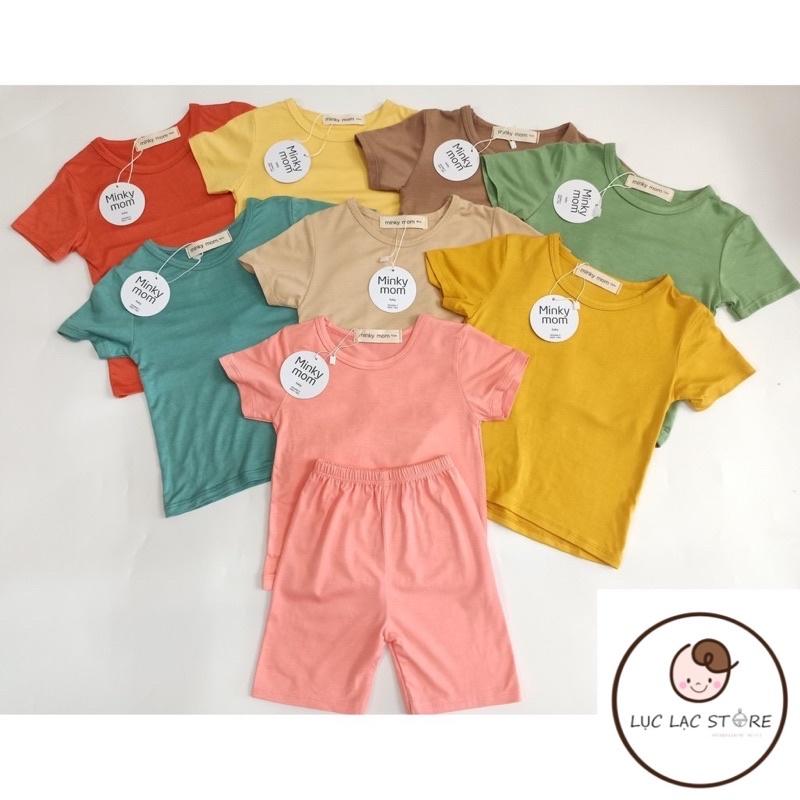 Bộ cộc tay trơn thun lạnh cho bé trai, bé gái từ 8-18kg